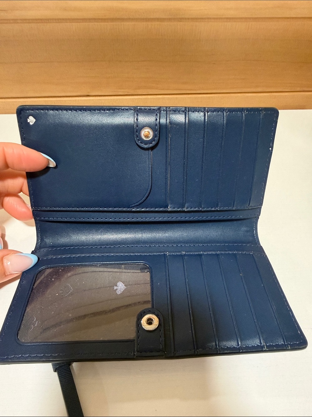 kate spade Two-Tone Navy and Lavender Wallet - Picture 5 of 5